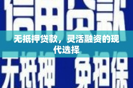 邕宁无抵押贷款，灵活融资的现代选择